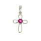 .22ct Ruby Cross Religious Pendant 10KT White Gold