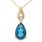 London Blue Topaz Fashion Pendants 10KT Yellow Gold