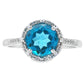 1.35ct London Blue Topaz Diamond Ring 10KT White Gold