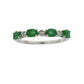 Emerald Diamond Fashion band rings 14KT White Gold