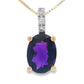 Amethyst Diamond Fashion Pendants 10KT Yellow Gold