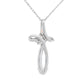 .04ct Diamond Cross Religious Pendant 14KT White Gold