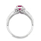 1.35ct Ruby Diamond Ring 14KT White Gold