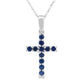 .29ct Sapphire Cross Religious Pendant 14KT White Gold