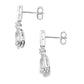 Rose Quartz Diamond Dangle Earrings 10KT White Gold