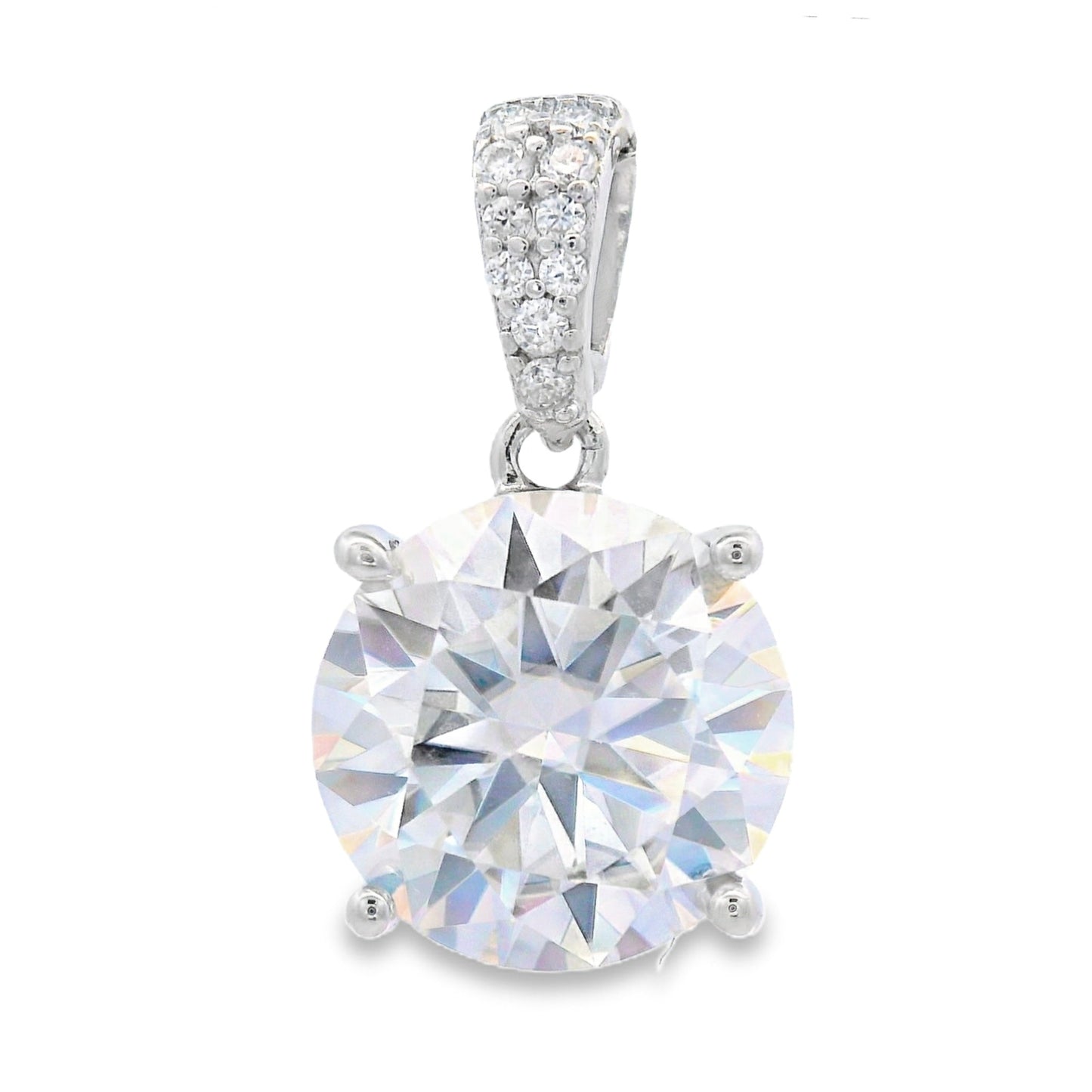 4.00ct मॉइसेनाइट पेंडेंट स्टर्लिंग सिल्वर