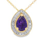 Amethyst Diamond Fashion Pendants 10KT Yellow Gold