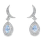 Aquamarine Diamond Dangle Earrings 10KT White Gold