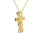 .32ct Sapphire Cross Religious Pendant 10KT Yellow Gold
