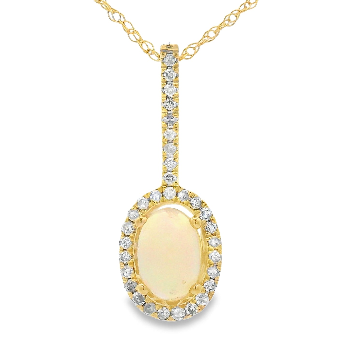 .10ct ओपल डायमंड फैशन पेंडेंट 10KT पीला सोना