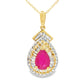 1.25ct Ruby Diamond Fashion Pendants 14KT Yellow Gold