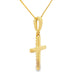 .08ct Diamond Cross Religious Pendant 10KT Yellow Gold