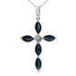 1.73ct Sapphire Cross Religious Pendant 10KT White Gold