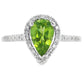1.10ct Peridot Diamond Ring 14KT White Gold