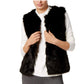 INC International Concepts Women's Knit and Faux Vest Black Medium/Large