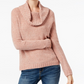 INC International Concepts Women's Chenille Cowl-Neck Sweater Pink Size Medium