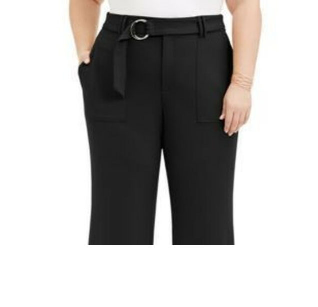 International Concepts Women's Plus Size Utility-Pocket Wide-Leg Pants Black Size 20W