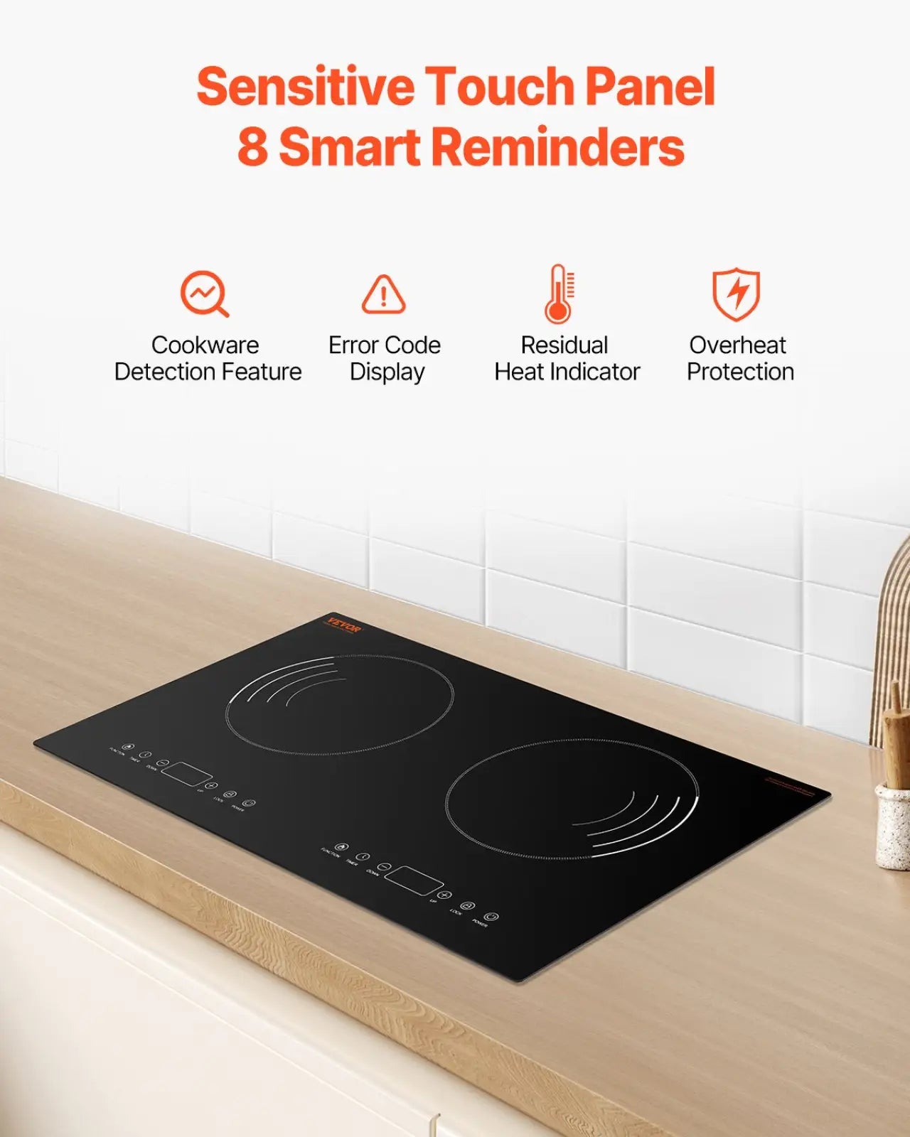 Induction Cooktop 1800w Dual Burner Electric Countertop
