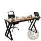 Industrial Writing Desk 55 Inch Dark Wood Table