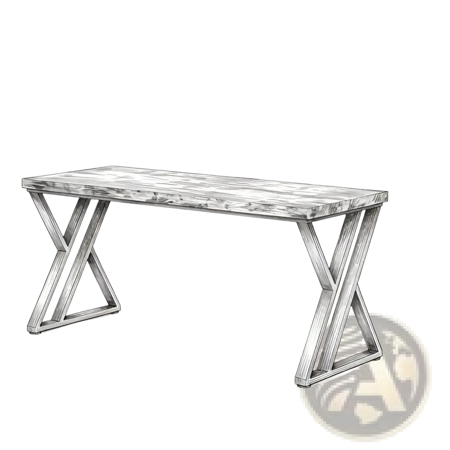 Industrial Writing Desk 55 Inch Dark Wood Table