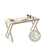 Industrial Writing Desk 55 Inch White Wood Table