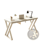 Industrial Writing Desk 55 Inch White Wood Table