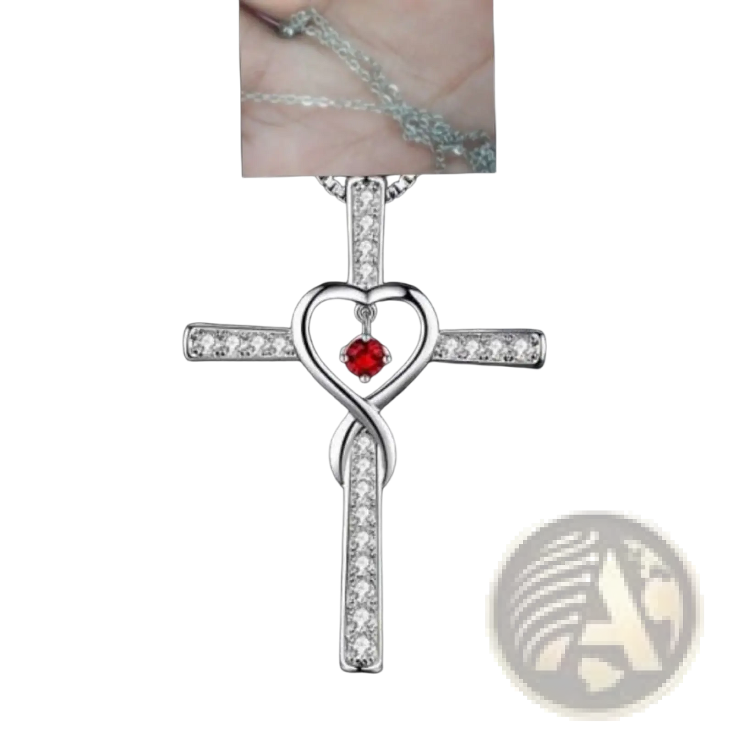 Infinity Love Heart Cross Birthstone Crystal Necklace