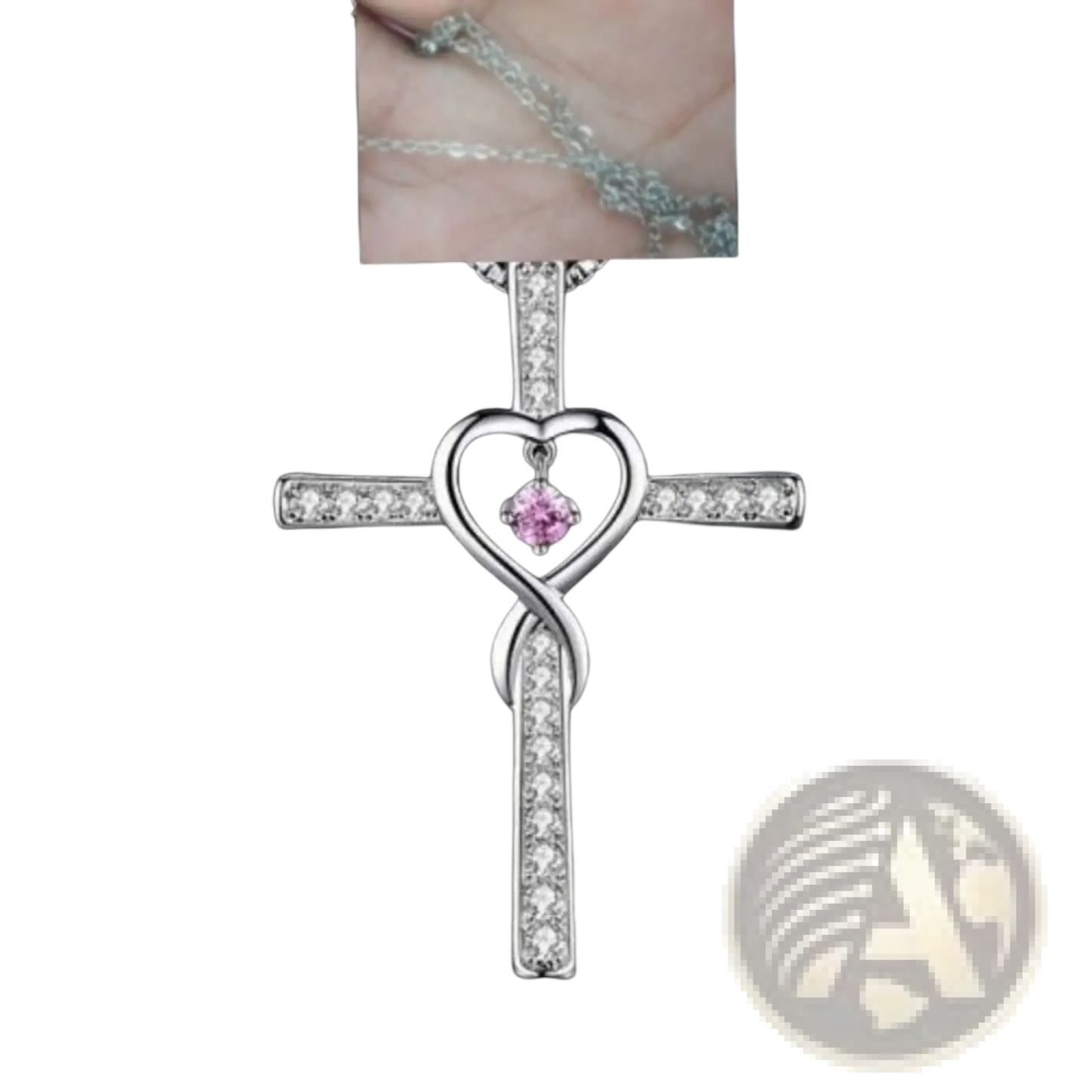 Infinity Love Heart Cross Birthstone Crystal Necklace