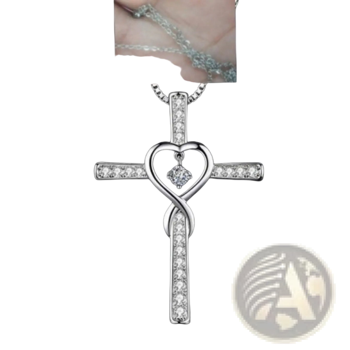 Infinity Love Heart Cross Birthstone Crystal Necklace