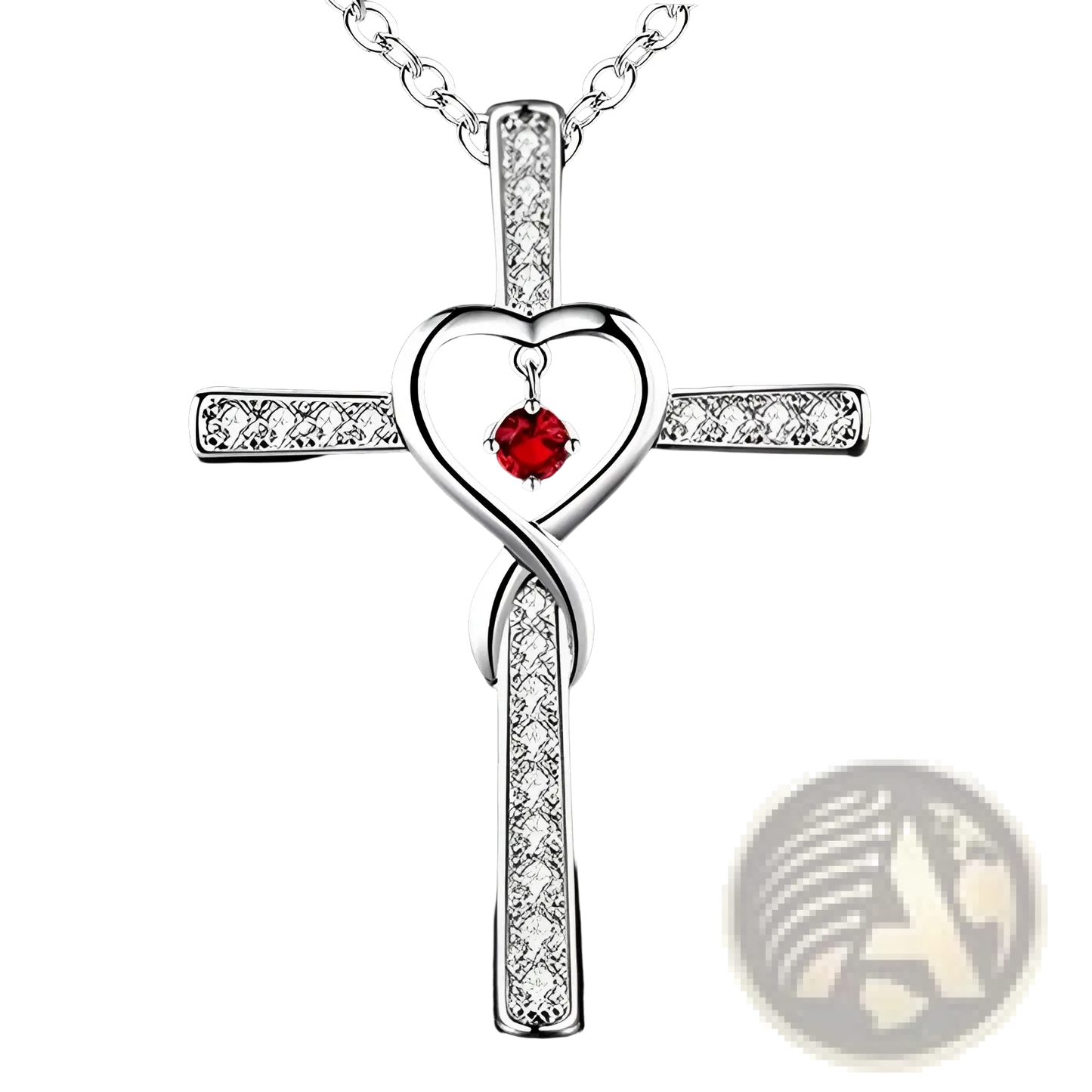 Infinity Love Heart Cross Birthstone Crystal Necklace
