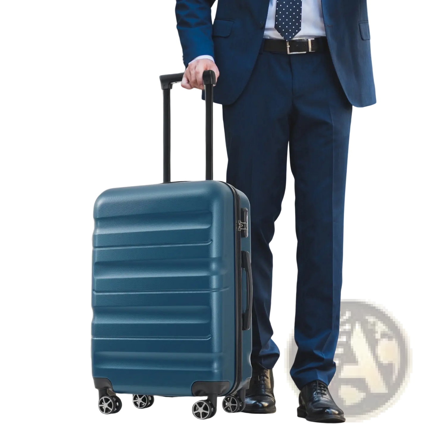 Inky Blue 12 Piece Abs Hardshell Luggage Set with Spinner Wheels