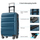 Inky Blue 12 Piece Abs Hardshell Luggage Set with Spinner Wheels