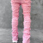 Men's Slim Fit Stacked Ripped Patchwork Streetwear Jeans
