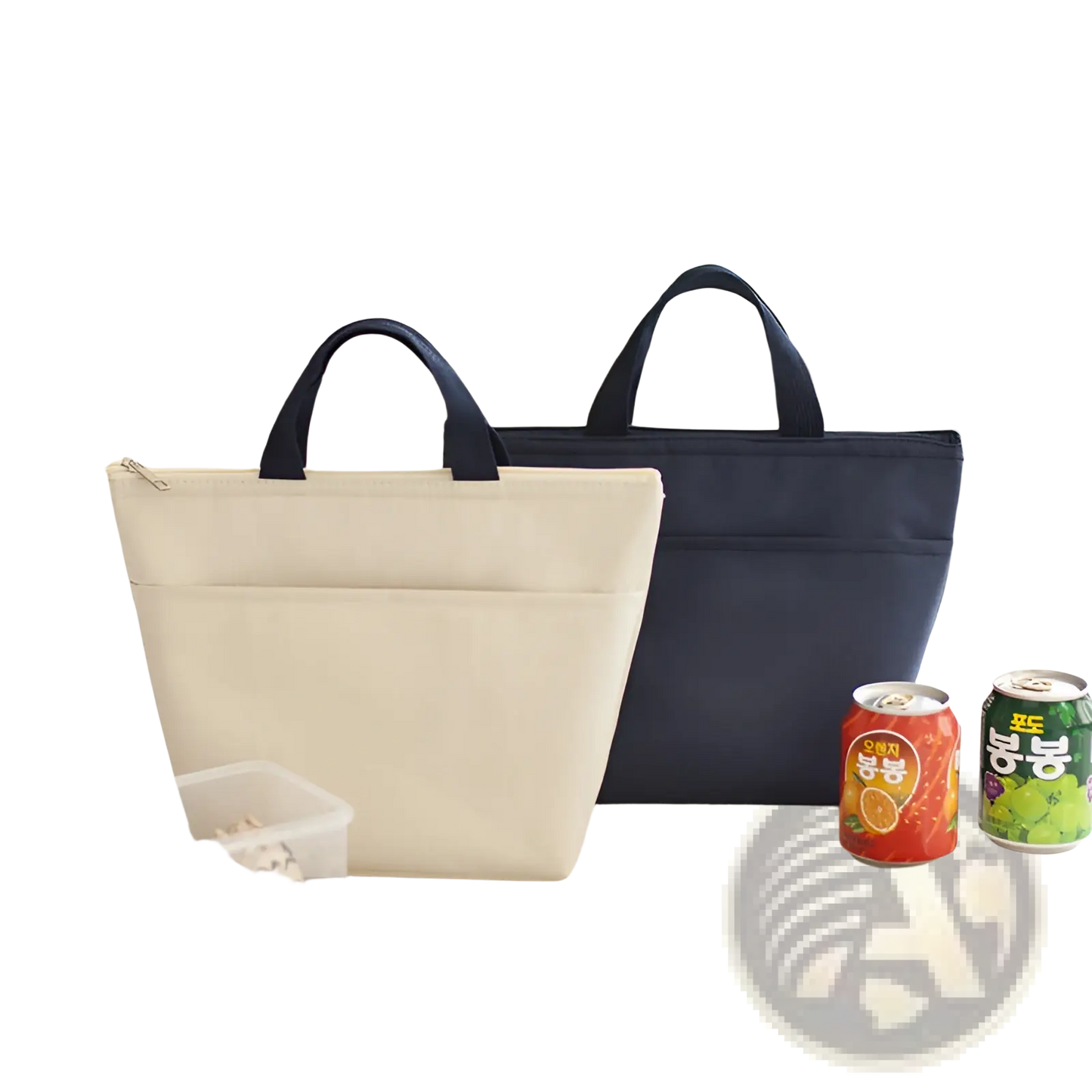 Insulated Oxford Bento Lunch Bag with Zipper Closure