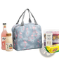 Insulated Waterproof Lunch Bag Striped Cactus Pattern