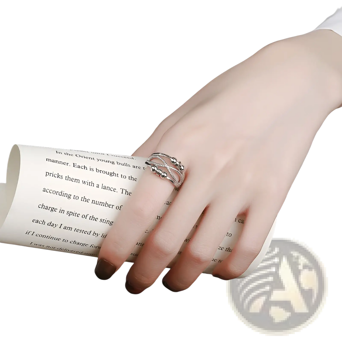 Interwoven Silver Anxiety Relief Adjustable Ring