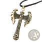 Intricate Viking Axe Pendant Necklace with Braided Cord