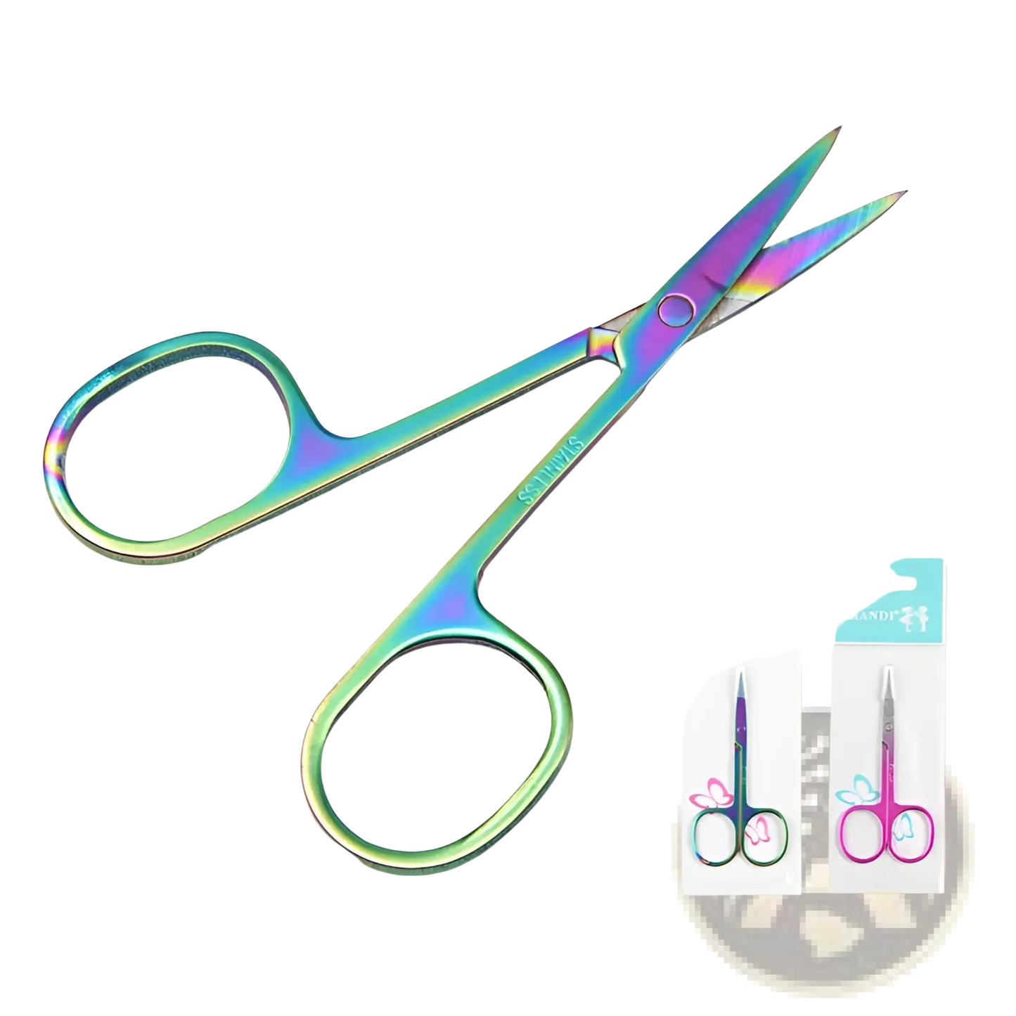 Iridescent Stainless Steel Butterfly Eyebrow Trimmer Scissors