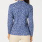 Karen Scott Women's Printed Mock Neck Top Navy Size XX-Large