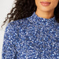 Karen Scott Women's Printed Mock Neck Top Navy Size XX-Large