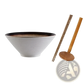 Japanese Ceramic Bowls Rustic Speckled Tableware Set