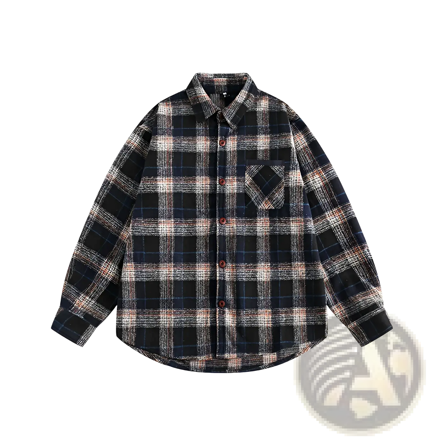 Japanese Retro Dark Green Plaid Flannel Shirt