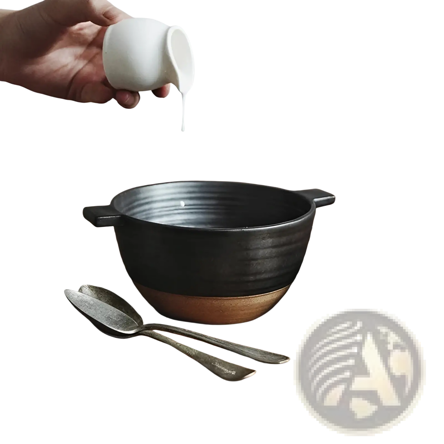 Japanese Stoneware 6 Inch Binaural Ceramic Soup Bowl