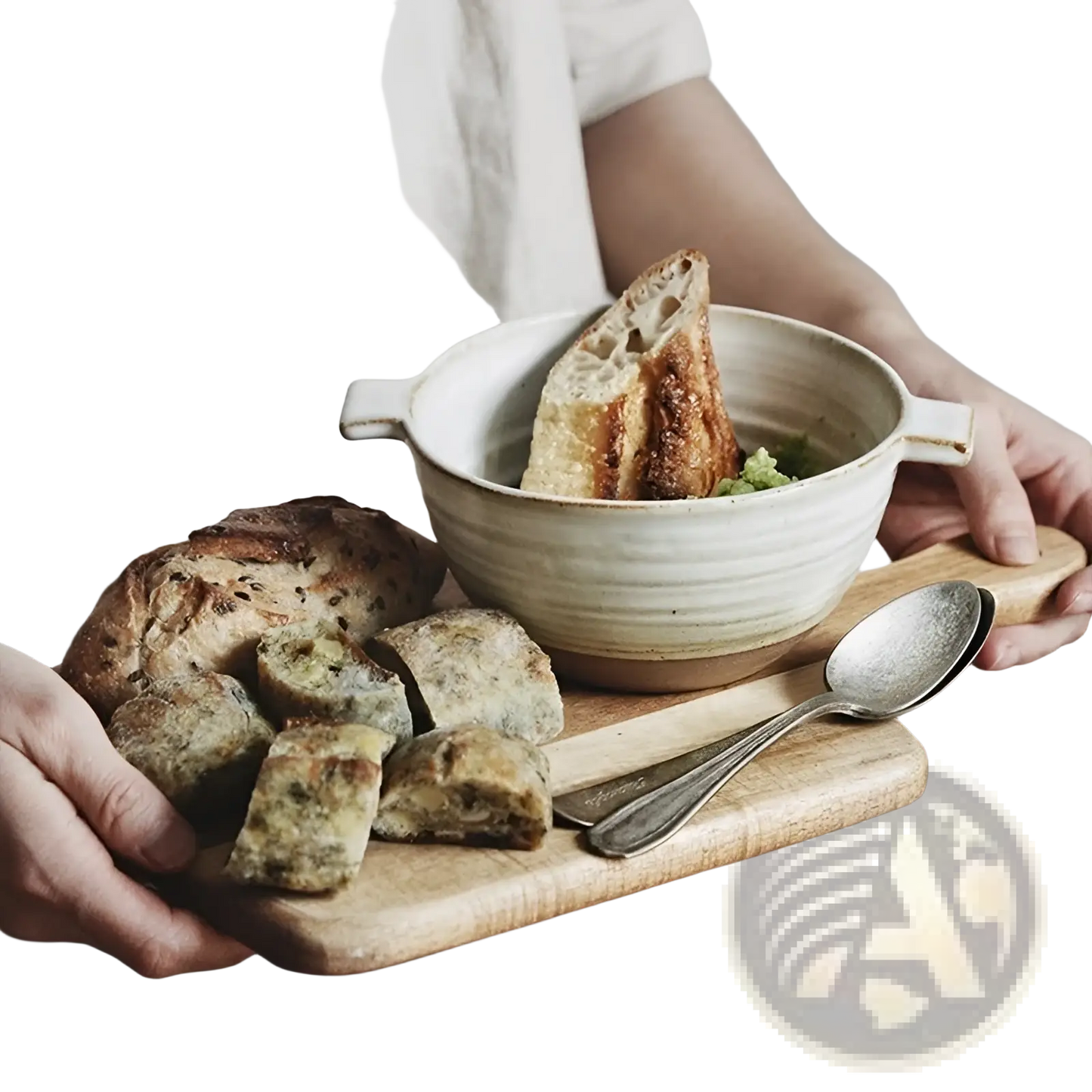 Japanese Stoneware 6 Inch Binaural Ceramic Soup Bowl