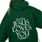 Jesus Loves you Oversized Streetwear Kangaroo Pocket Hoodie