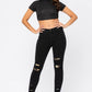 Judy Blue - Destroyed Leopard Patch Skinny Jeans