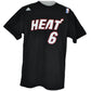 NBA Adidas Miami Heat Tshirt Tee Lebron James 6 Black Red White Licensed Adult