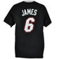 NBA Adidas Jersey Miami Heat Tshirt Tee Lebron James 6 Black Red White Licensed