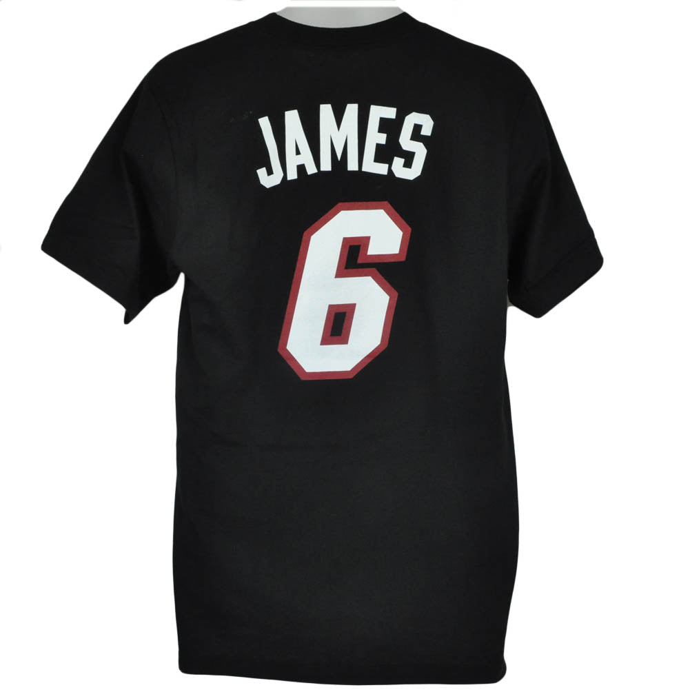 NBA Adidas Jersey Miami Heat Tshirt Tee Lebron James 6 Black Red White Licensed