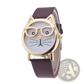 Kids Cartoon Cat Face Quartz Watch with Gold Frame